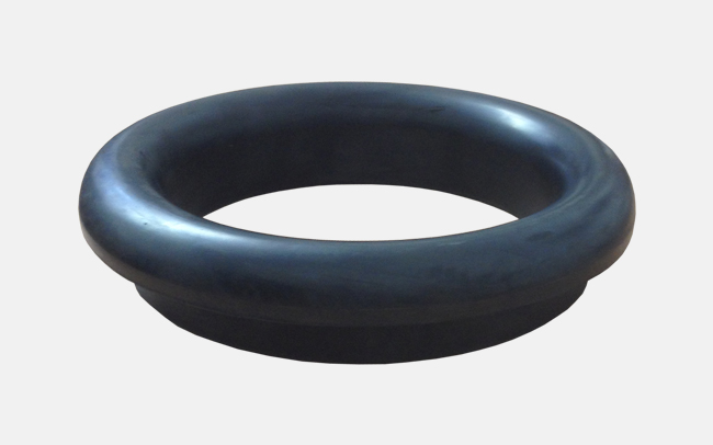 Black rubber round waste chute